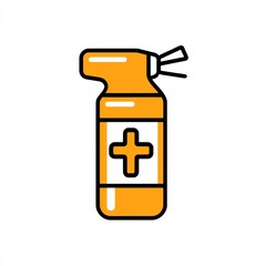 Obraz premium Inhaler icon in simple line art design, minimalist on white.