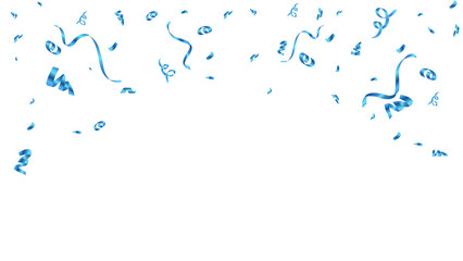 blue confetti and ribbon background vector