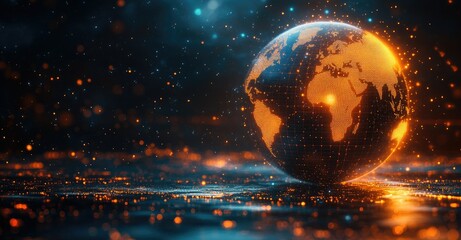 Futuristic Digital Connectivity Global Network Graph on Luminous Glass Sphere - Innovative Tech Visualization for Smart Infrastructure and Data Exchange Strategies