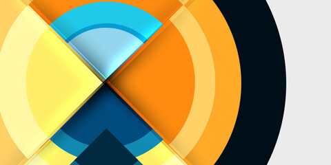 Obraz premium Circle and semi circle geometric background. Vector Illustration For Wallpaper, Banner, Background, Card, Book Illustration, landing page