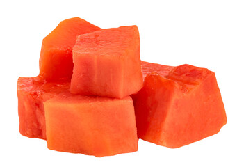 papaya slice isolated.