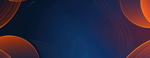 Modern abstract blue and orange gradient background with curved lines and glowing neon effects.