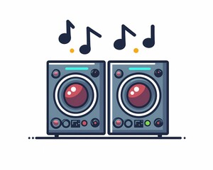 Fototapeta premium active speaker box logo illustration, trendy logo