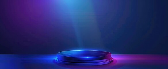 Abstract blue background with geometric shapes and light streaks. Modern technology vector design.