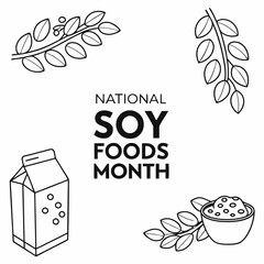 NATIONAL SOY FOODS MONTH vector illustration
