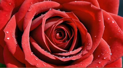 Close-up of a Red Rose with Water Droplets