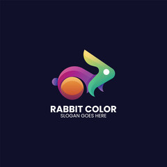 Rabbit Color Gradient Colorful Logo