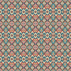 AI Generative Seamless IKAT Pattern | Textile Design Prints Patterns | Fashion Fabric Prints & Patterns | Ethnic Boho Motif | Decorative Abstract Background