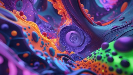 Vibrant Abstract Forms with Intricate Spiral Detail