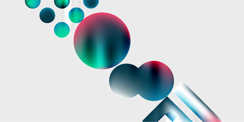 Simple shapes - circles, triangles, rectangles abstract background. Vector Illustration For Wallpaper, Banner, Background, Card, Book Illustration, landing page