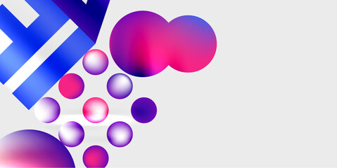 Simple shapes - circles, triangles, rectangles abstract background. Vector Illustration For Wallpaper, Banner, Background, Card, Book Illustration, landing page