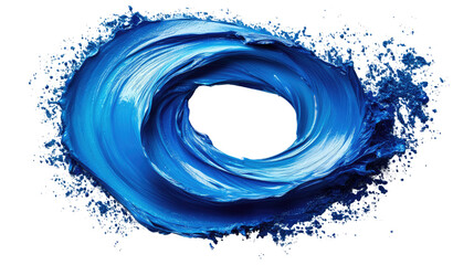 Fototapeta premium Whirlwind of Blue: A captivating swirl of blue paint creates a dynamic and visually stunning design element, perfect for conveying energy and artistic expression.