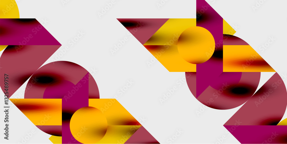 Poster Vibrant abstract background circles with smooth gradients, creating a dynamic and modern design. Ideal for creative, tech, or contemporary-themed projects