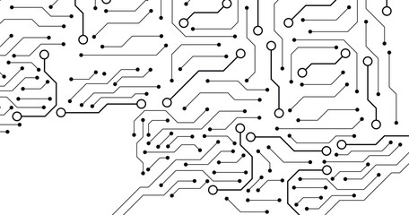 High-tech Technology Digital Background Black And White Circuit Board Concept. EPS10 Vector