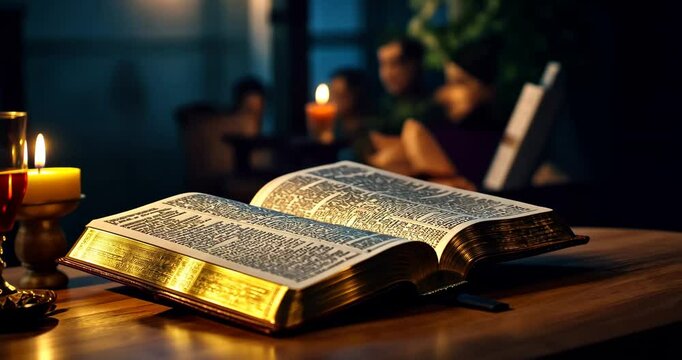 Bible Open to Last Supper Passage