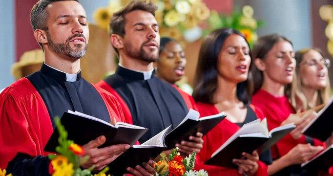 Congregation Singing Hymns on Holy Thursday