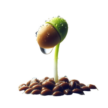 acorns on a white background