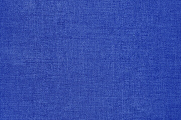 Blue linen fabric cloth texture for background, natural textile pattern.
