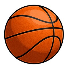 Fototapeta premium Isolated Basketball Illustration with Black Lines on White Background