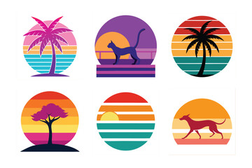 Fototapeta premium set of vector beach icons