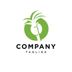 Letter O Sugarcane Logo Icon Vector