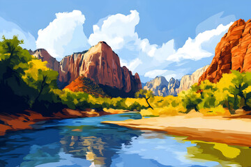 Water Painting Canyon View