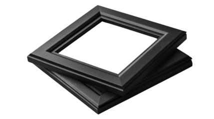 Decorative picture frame with empty space on transparent background, cut out. Perfect for gallery, interior design, and digital compositing projects