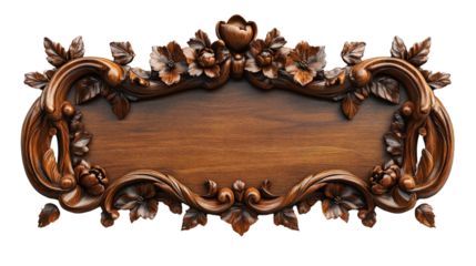 Decorative picture frame with empty space on transparent background, cut out. Perfect for gallery, interior design, and digital compositing projects