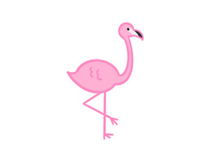 フラミンゴの手書きのイラスト