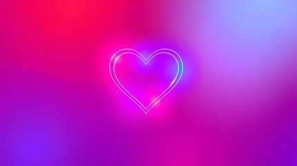 Glowing Heart on Colorful Gradient Background for Valentine's Day