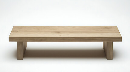 Fototapeta premium Natural Finish Wooden Bench on White Background 