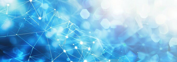 The connection of technological points and lines forms a low polygonal mesh