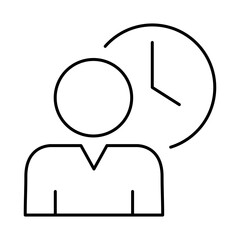 Time Management Line Icon. Teamwork, Business, Planning, Strategy, Marketing, Leadership, Work Group, Meeting, Partnership Icons Editable Stroke Vector Illustration