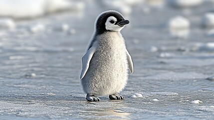 Antarctic chick penguin ice standing wildlife
