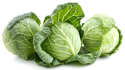 Obraz premium Fresh green cabbage isolated on white