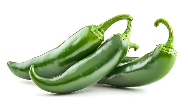 Organic serrano pepper isolated on white