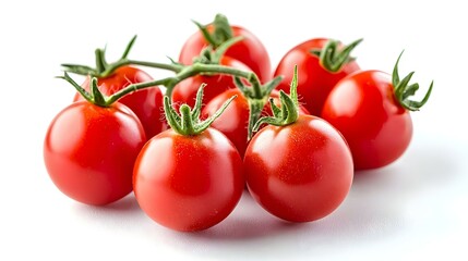 Red cherry tomatoes isolated on white