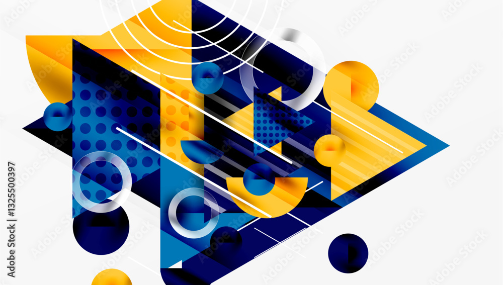 Leinwandbilder sleek abstract background - layered triangles with vibrant gradient tones. semi-transparent shapes a
