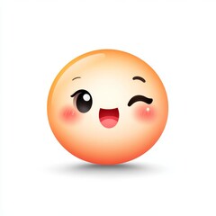 Fototapeta premium Cute, winking cartoon face