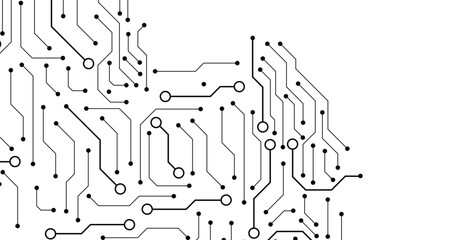 Concept of circuit board background isolated on white background. illustration