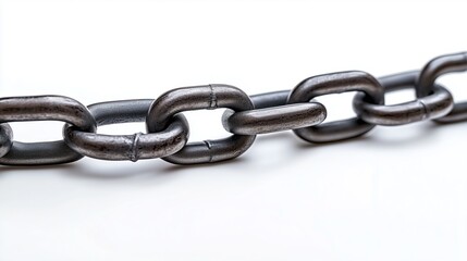 Links of a new chain on a white background, isolated