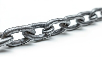 Obraz premium Links of a new chain on a white background, isolated
