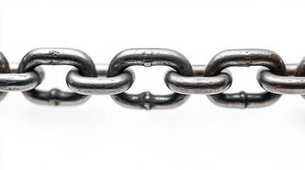 Links of a new chain on a white background, isolated