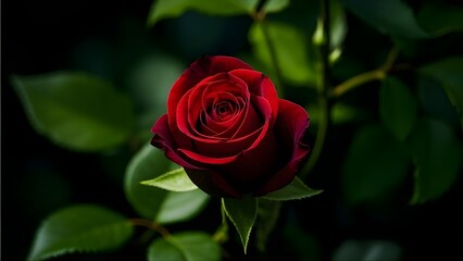 Naklejka premium Dark-Saturated Red Rose