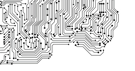 Concept of circuit board background isolated on white background. illustration