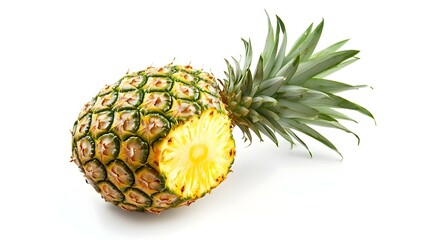 Fresh pineapple on white background