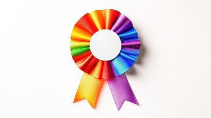 Rainbow award ribbon on a white background, isolated