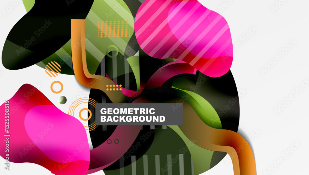 Poster abstract liquid shapes and lines background