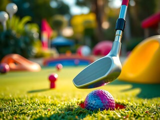 golf ball on the green grass