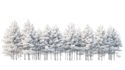 Winter landscape with snow-covered mountains on transparent background, cut out. Perfect for seasonal, environmental, and 3D visualization projects